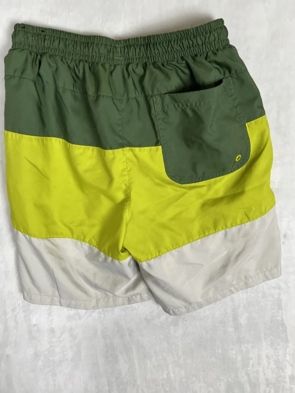 Vintage Nike City Edition Swim Trunk Shorts Size Small Green Color Block